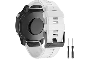 MYSNBKN Compatible with Garmin Fenix 5X Watch Band, 26mm Easy Install Silicone Strap for Garmin Fenix 5X Plus/Fenix 6X/Fenix 6X Pro/Fenix 3/Fenix 3 HR/Descent MK1/D2 Delta PX/D2 Charlie Smartwatch