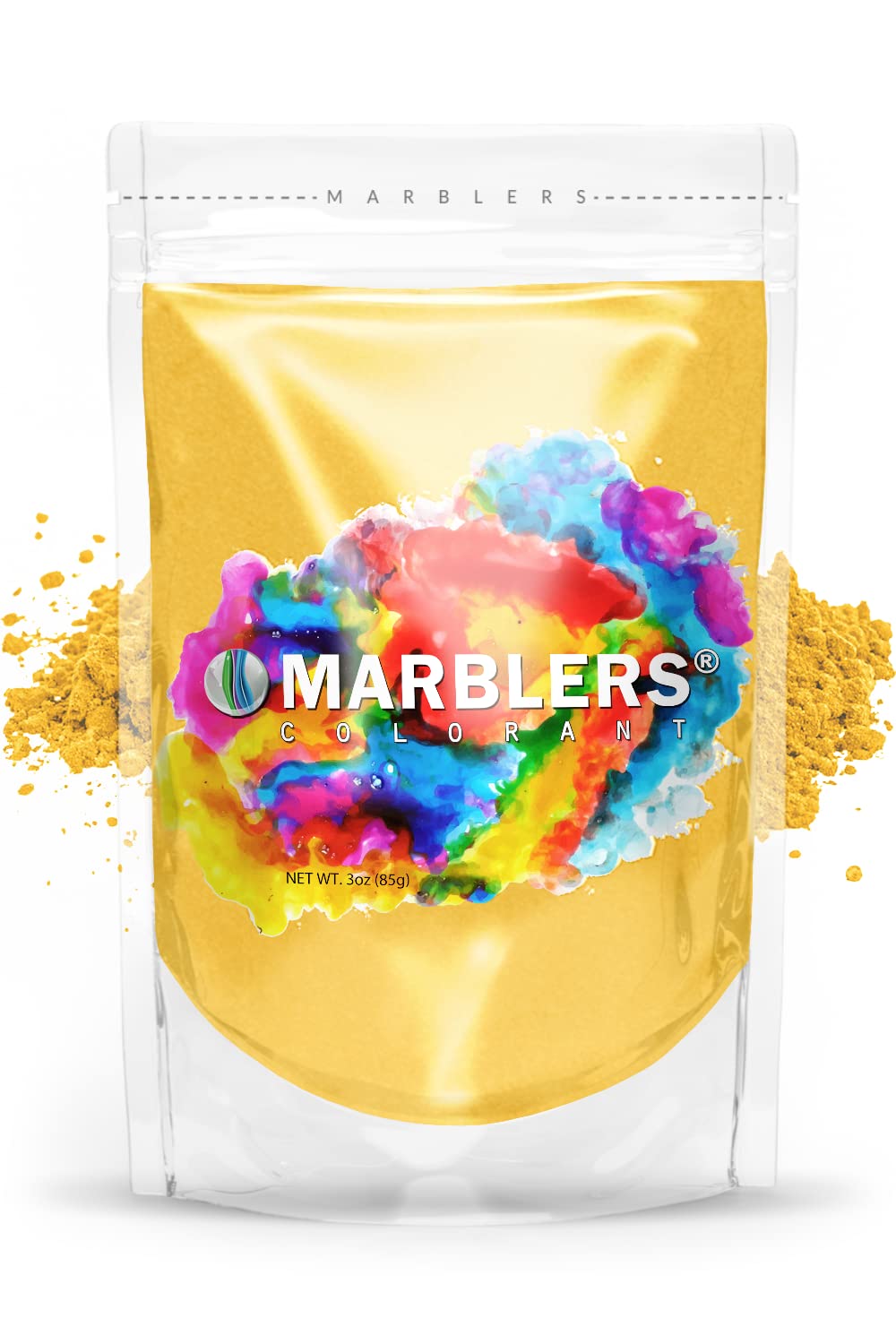MARBLERS Gold Mica Powder [Bright Gold] 3oz (85g) | Cosmetic Grade | Epoxy Resin Pigment | Dye | Non-Toxic, Vegan, Cruelty-Free | Lip Gloss, Nails, Body Butter | Bath Bomb, Candle & Soap Making