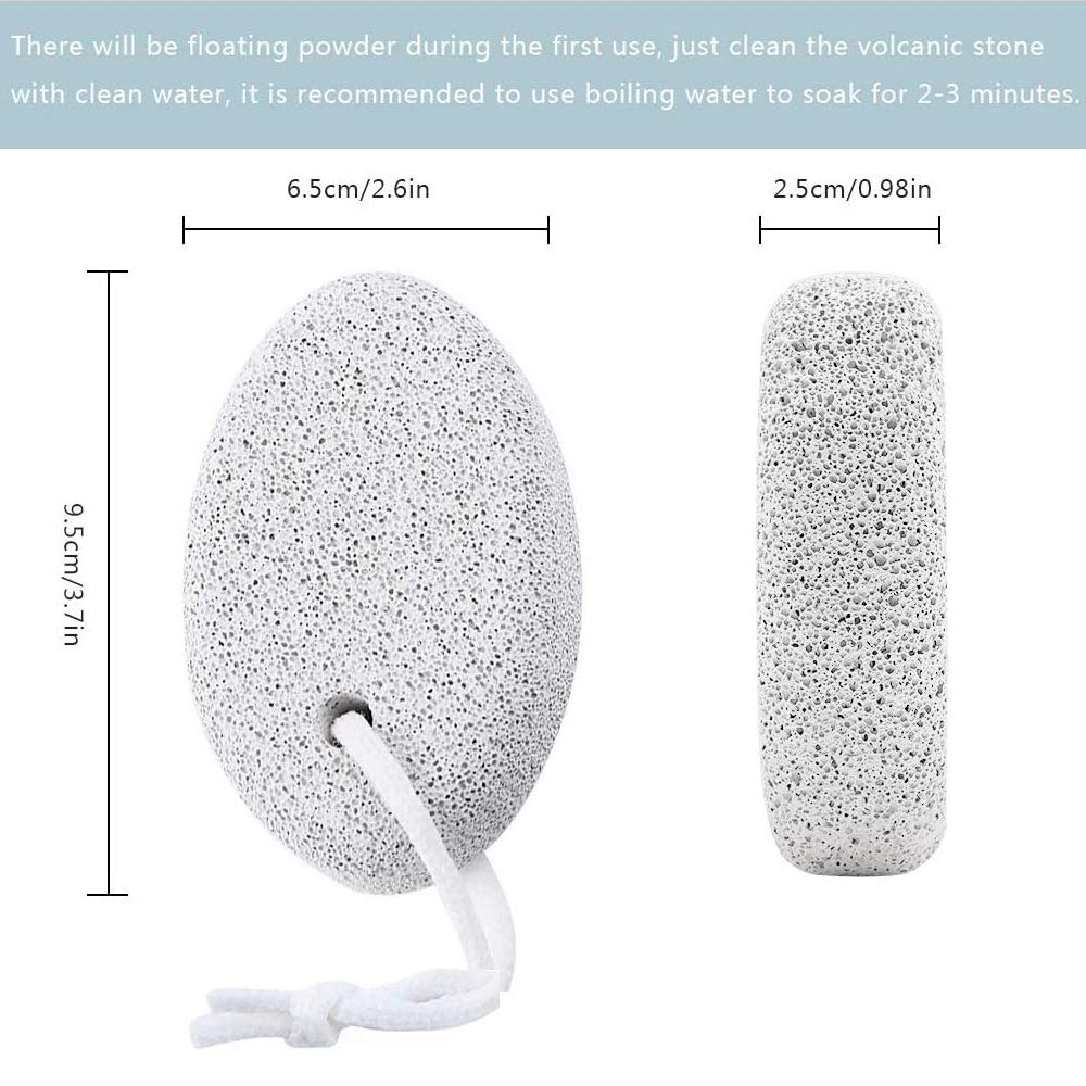 Natural Pumice Stone for Feet, Borogo 2-Pack Lava Pedicure Tools Hard Skin Callus Remover for Feet and Hands - Natural Foot File Exfoliation to Remove Dead Skin, Heels, Elbows, Hands: Beauty