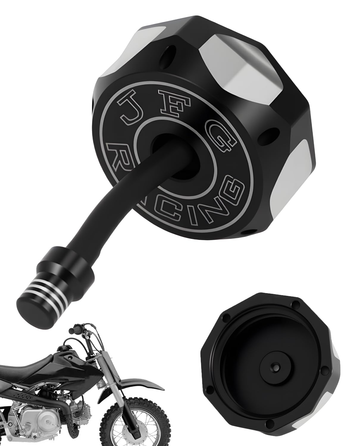 Photo 1 of JFG RACING Pit Bike Gas Cap, Aluminum Gas Fuel Tank Cap with Air Vent for XR/CRF 50 Style and Clone Chinese Pit Bike, Black