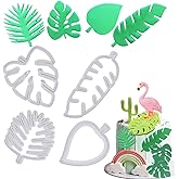 Mity rain Tropical Leaf Cookie Cutter - Hawaiian Palm Leaves Fondant Cutters Set for Gum Paste, Sugarcraft Candy, Luau Cake Decorating (4Pcs)