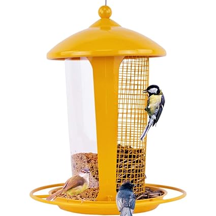 Mlmhlmr Bird Food Cup Hanging Outdoor Automatic Bird Feeder Round