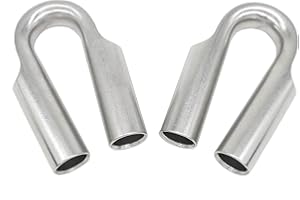 NOVSINO Stainless Steel Wire Rope Tube Thimble Heavy Duty Cable Thimble for Wire Rope Cable 9/16" (14mm), Pack of 2