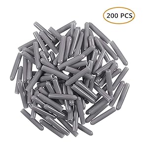 200 Pieces Universal Dishwasher Prong Rack Tip Tine Cover Caps, Flexible Round End Caps Shelf Organizer Tip Caps Wire Thread Protector Cover, 15 mm Long (Grey)