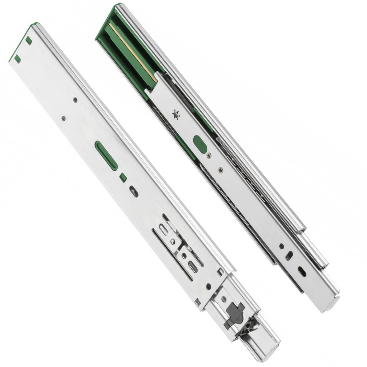 GTV H45 Drawer Runners, 45.3 x 250 mm, Strong Galvanised Steel, Soft-Close Rail System, Telescopic Rail Ball Guide, Maximum Load 30 kg, 1 Set = 2 Pieces