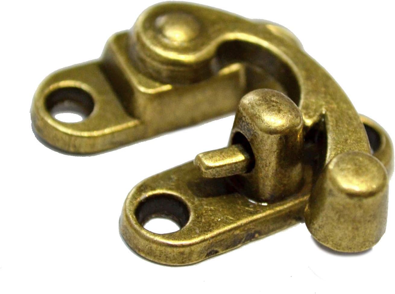 Decorative Swing Lock Clasp 4 Pcs Vintage Decorative Hook Hasp Bronze Swing Lock Clasp Right Latch Toggle Snap Closure With Screws For Jewelry Case Wooden Box Crafting Chest Furniture Medium Size (Length:2-1/2