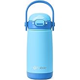 Fimibuke Kids Insulated Water Bottle with Straw Lid & Handle - 14oz BPA FREE 18/8 Stainless Steel Metal Tumbler Leak Proof Double Wall Vacuum Kids Cup Toddler Water Bottle for School Boys Girls