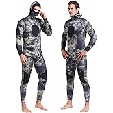Nataly Osmann Men 5mm Spearfishing Premium Camouflage Neoprene Wetsuit Scuba Diving Suit Hoodie Snorkeling Suits
