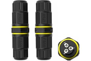 TIZOPO 3 Pole Wire Connector Waterproof IP68 External Electrical Junction Box,M20 2way 3pin for Cable Ø0.18-0.4in for Outdoor Underground Cable, LED Street Landscape Lights,CE Certified 2Pack