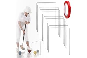 Dxmimer 12 PCS Arch Croquet Wickets Replacement for Croquet Metal Croquet Hoops,9×7.8 inch Thick Steel Wire Croquet Metal Hoops for Family Lawn Backyard Outdoor Game (Silver，Square)