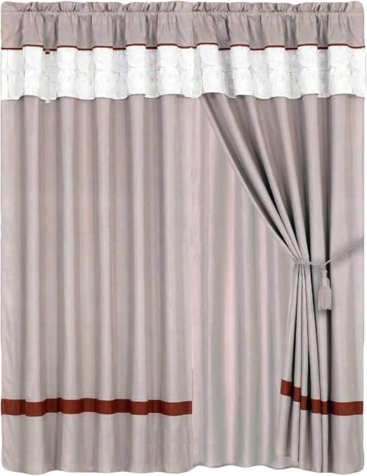 Amazon Com Hgs 4 Pc Quilted Autumn Sun Floral Striped Curtain Set