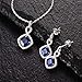 GuqiGuli Sterling Silver Pendant Necklace for Women 18'' (Sapphire Infinity)