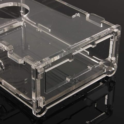 ILS - Carcasa de acrílico transparente + 2 kits de disipador de calor para Raspberry Pi B+