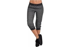 KVTURE Capri Pants for Women Summer Casual Capris High Waisted Pant Hiking Jogger Pants with Pocket Cinch Bottom Capri Pants