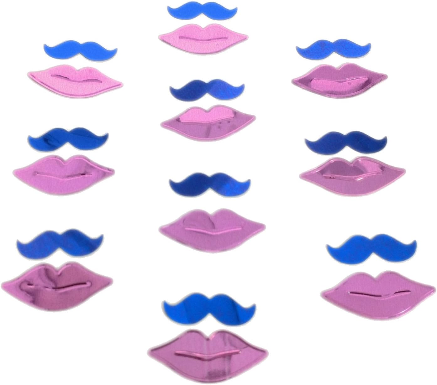Partybrations Blue Mustache and Pink Lips Gender Reveal or Baby Shower Party Confetti (3)