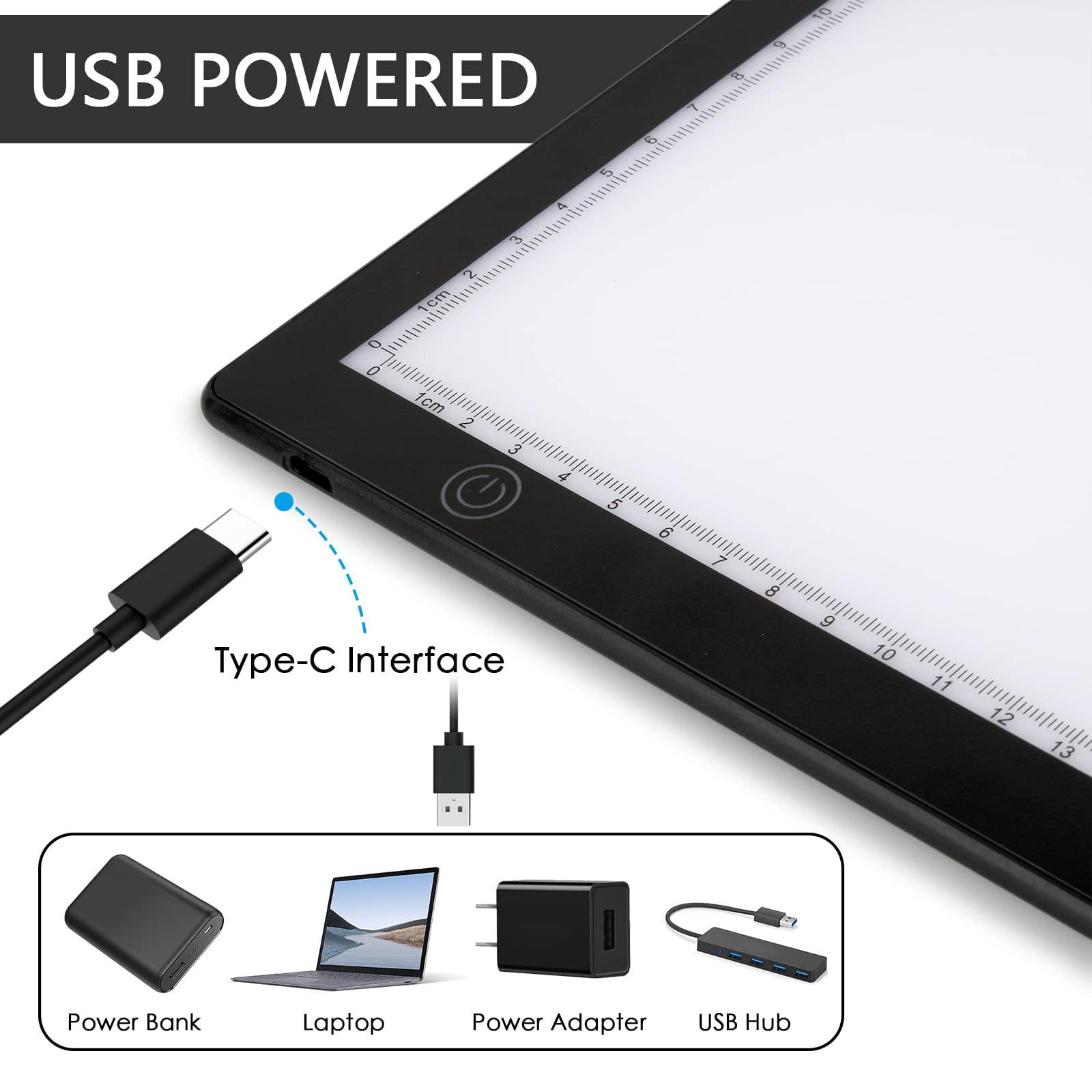 MAFUEAY Slide Viewer Light Box, for Viewing Scanning Negatives and Slides, Artist Sketching, Ultra-Thin A4 Light Pad Scanner with 3 Adjustable Brightness and USB Powered (Medium)