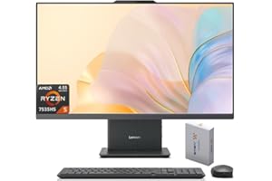 Lenovo IdeaCentre Business All-in-one Computer, 23.8" FHD IPS Display, AMD Ryzen 5 7535HS (Up to 4.55GHz), 16GB DDR5 RAM, 512GB PCIe SSD, Wi-Fi 6, USB-C, HDMI in&Out, Bundle 500GB External Drive