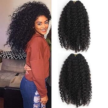 Amazon Com 3b 3c Kinky Curly Human Hair Clip In Extensions For