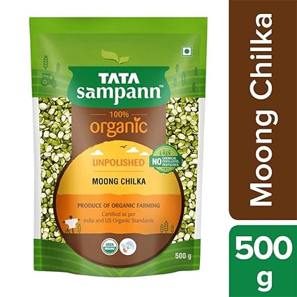 TATA SampannOrganicMoong Chilka, 500g