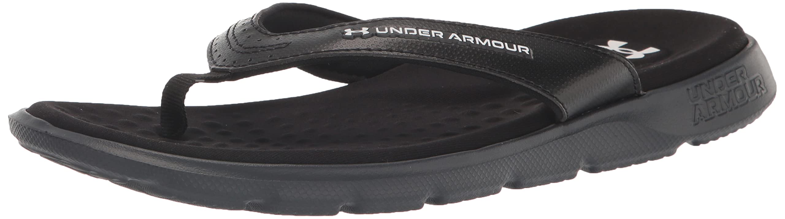Under Armour Women's Ignite Marbella Flip Flop, (001) Black/Black/White, 12, US Image Under Armour Women's Ignite Marbella Flip Flop, (001) Black/Black/White, 12, US Image