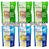 Better than foods (3 Pasta, 3 Noodle) Variety pack, Vegan, Gluten-Free, Non-GMO, Konjac, Shirataki (6 pack/84oz)