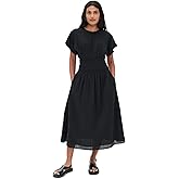 Madewell Women's Smocked-Waist Midi Dress in Seersucker