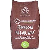 American Soy Organics Freedom Soy Wax Beads for Pillar Candle Making - Natural Supplies - Paraffin-Free, Beeswax-Free Wax for Votives, Pillars, Tarts, Tealights and Melts 5 lb
