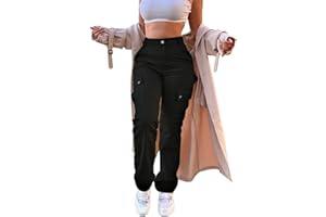 SDNGED Cargo Pants for Women High Waisted Casual Pants Work Pants Baggy Stretchy Straight Leg Pants