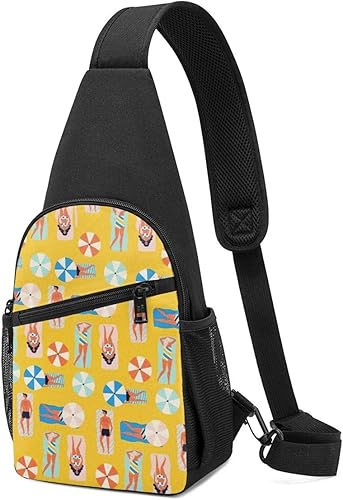 Amazon 夏の海岸 斜め掛け ボディ肩掛け ショルダーバッグ ワンショルダーバッグ メンズ 多機能レジャーバックパック 軽量 大容量 ボディ バッグ ワンショルダー