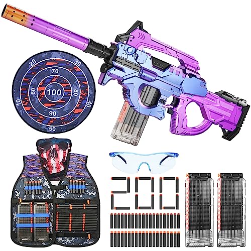 Toy Guns, Automatic Toy Gun for Boys Age 8-12 with Tactical Vest, Electric  Toy Foam Blasters Guns with Mag