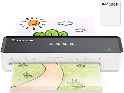 Bonsaii A4 Laminator L421-A with 5 Pouches 80-100mic Compact Jam Release