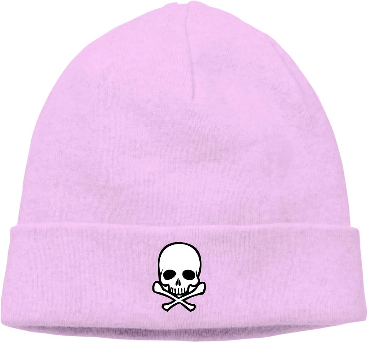 Hip-Hop Knitted Hat for Mens Womens Skull Cross Bone Unisex Cuffed Plain Skull Knit Hat Cap Head Cap