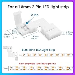 WENHSIN 10-Packs L Shape 2-Pin LED Connectors for