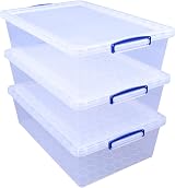 Really Useful Box Nestable 43 Litre Clear Storage Box Pack of 3 Brand view 3