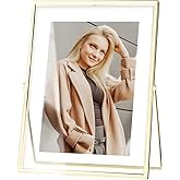 IZIDDO Gold Floating Frame, 5"x7" Metal Frame For Picture 4x6,3.5x5, 2x3 Wall Mount or Tabletop Shelf Photo Frames, Double Sided Display Picture Frame Acrylic Sign Holder for Wedding,Office Decor
