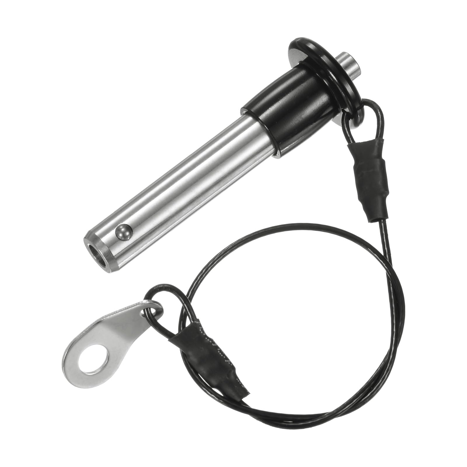 M METERXITY Push-Button Ball Locking Pin, 25/64" [10mm] Dia., 1-7/32 [31mm] Usage Length Quick Release Lock Pins W Lanyard Cable for Speaker/Aviation/Gym/Machine [304 Stainless Steel]