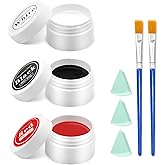 IONSGAKO Clown Makeup Kit, Black White Red Face Body Paint Professional Oil-Based Body Face Paint Halloween Joker Makeup Kit for Adults Special Effects SFX Zombie Vampire Skeleton Cosplay Makeup
