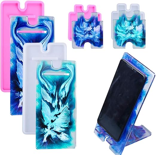 TikooTik 4 Pieces Handy Ständer Harzform Phone Stand Resin Mold Silikon