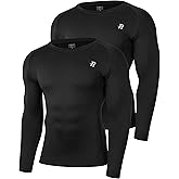 Runhit Compression Shirts for Men Long Sleeve Cool Dry Workout Undershirts Athletic Running Base Layer Top for Sports Gym