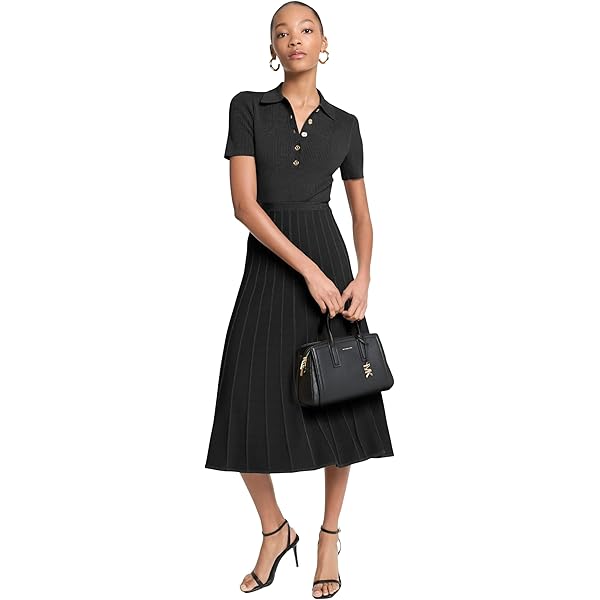 Michael Kors Women's Solid Pleated Mini Dress, Black, XS at Amazon Women's  Clothing store
