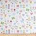 Flannel Hearts & Flowers White Fabric By The Yard