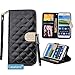 Galaxy S5 Case,Galaxy S5 Wallet Caseland Grid Pattern Bling Button Wallet Case Samsung Galaxy S5 Sling Black