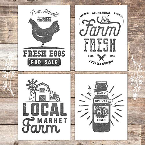 Farmhouse Decor Kitchen Art Prints Set Of 4 Unframed 8x10s Pricepulse