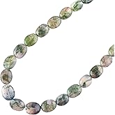 Natural Moss Agate Crystals Pendant Necklace, Faceted Nuggets Beads Gemstone, Energy Healing Crystals, Birthday, Gift for Women, Gemstone Jewelry 18 inch AAA+ Quality (Necklace)