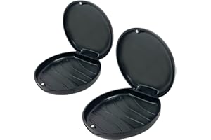 Maoerdental 2 Pack Orthodontic Retainer Case with Solid Color,Simple Aligner Case for Invisalign,Night Mouth Guard Case, Retainer Holder(Black)