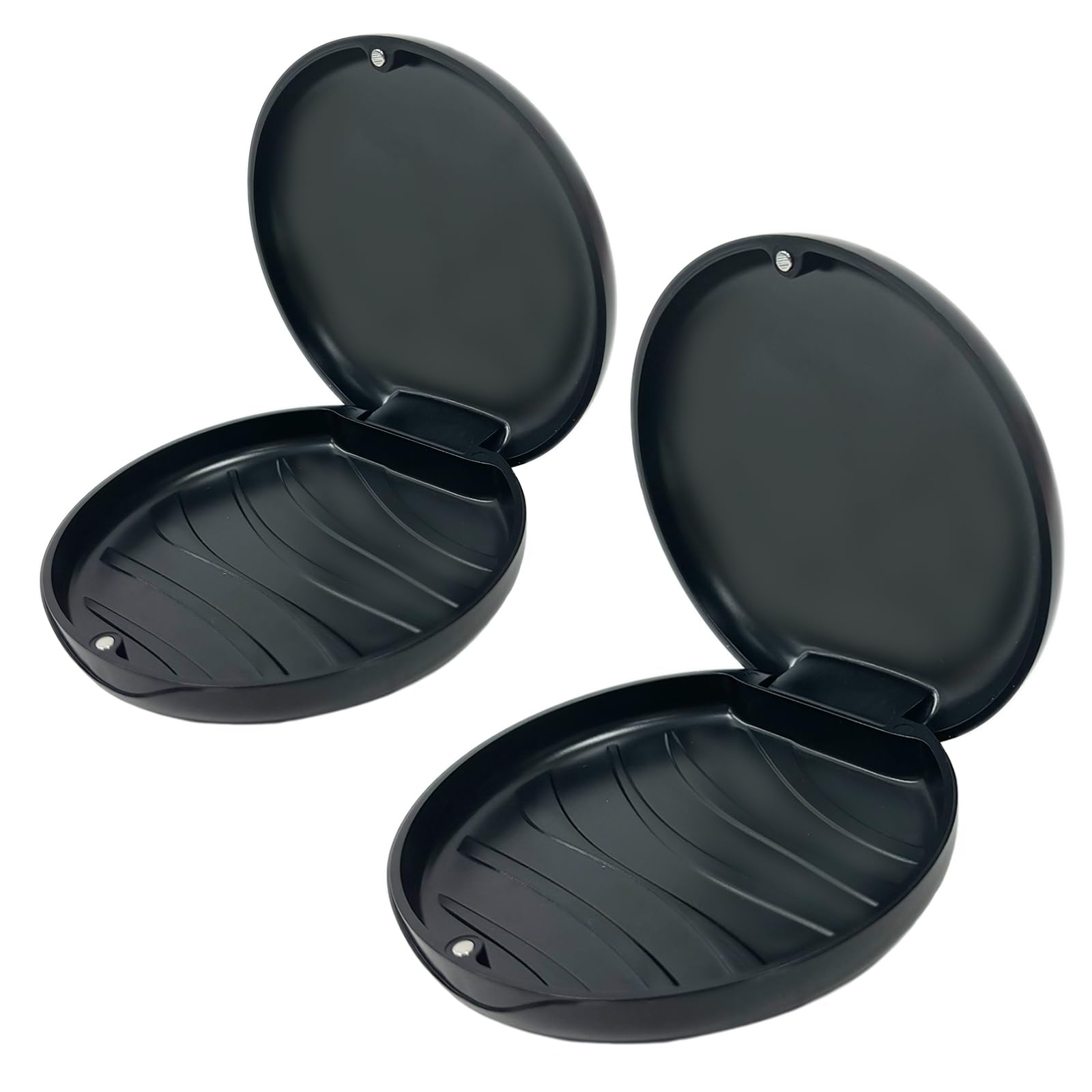 Photo 1 of Maoerdental 2 Pack Orthodontic Retainer Case with Solid Color,Simple Aligner Case for Invisalign,Night Mouth Guard Case, Retainer Holder(Black)