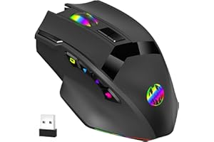 JMNGSHU Wireless Gaming Mouse, 10 Buttons, 19K DPI Adjustable, Bluetooth 2.4GHz Dual Mode, Lightweight Design with RGB Breathing Light - Quiet Click for Gaming & Office, Multi-Platform Compatible
