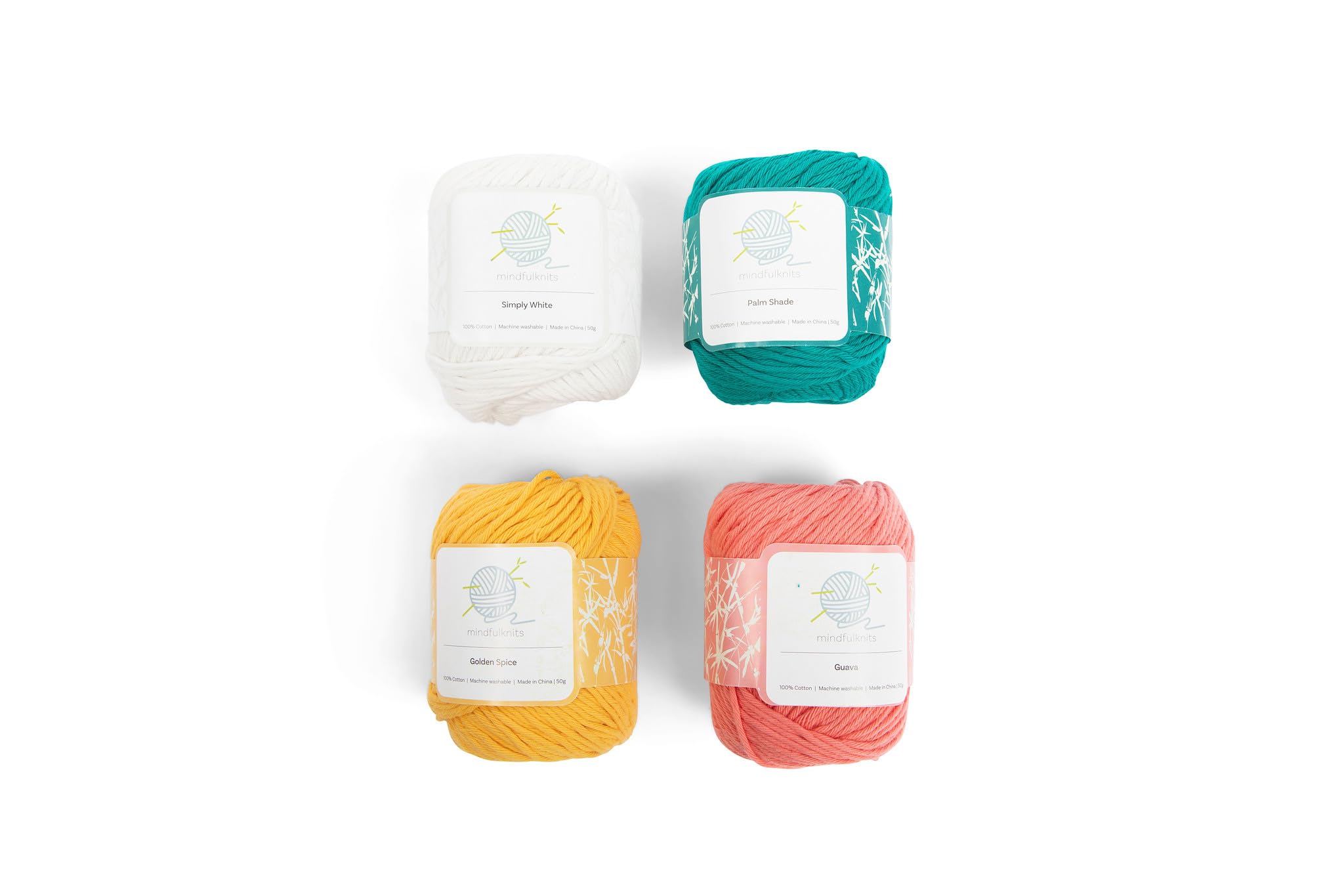 mindfulknits Knitting Yarn, Crochet Yarn & 100% Cotton Yarn for Knitting, Crocheting, Soft & Gentle Worsted Weight Yarn for Baby - Multicolor (4) (Tropical)