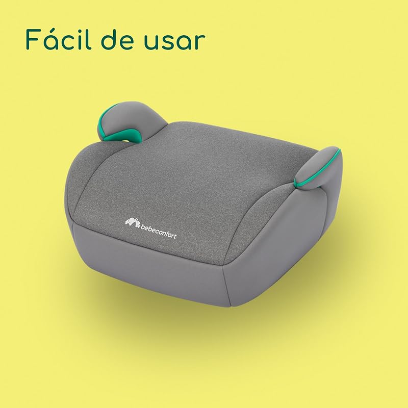 Manga i-Safe Asiento Elevador Coche, 6-12 Años, 125-150 cm, Compacto y Ligero (menos de 1 kg), Fácil Instalación con Cinturón, Acolchado, Tejidos Suaves, Tinted Grey