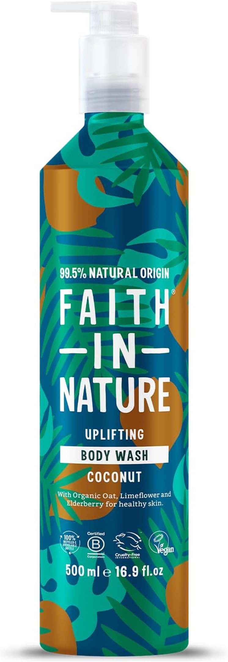 Faith In Nature Coconut Body Wash 500ml Aluminium Bottle Vegan Cruelty Free